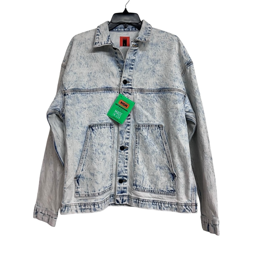 NWT‎ Men’s Not So Normal NSN Bleach Wash Chore Denim Jacket Large NotSoNormal